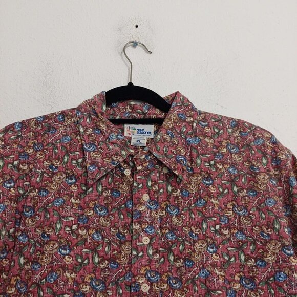VTG Reyn Spooner Floral Flower Reverse Print Hawaiian Shirt XLarge Button Down - Picture 2 of 8
